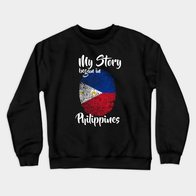 Philippines Flag Fingerprint My Story DNA Filipino Crewneck Sweatshirt by Your Culture & Merch